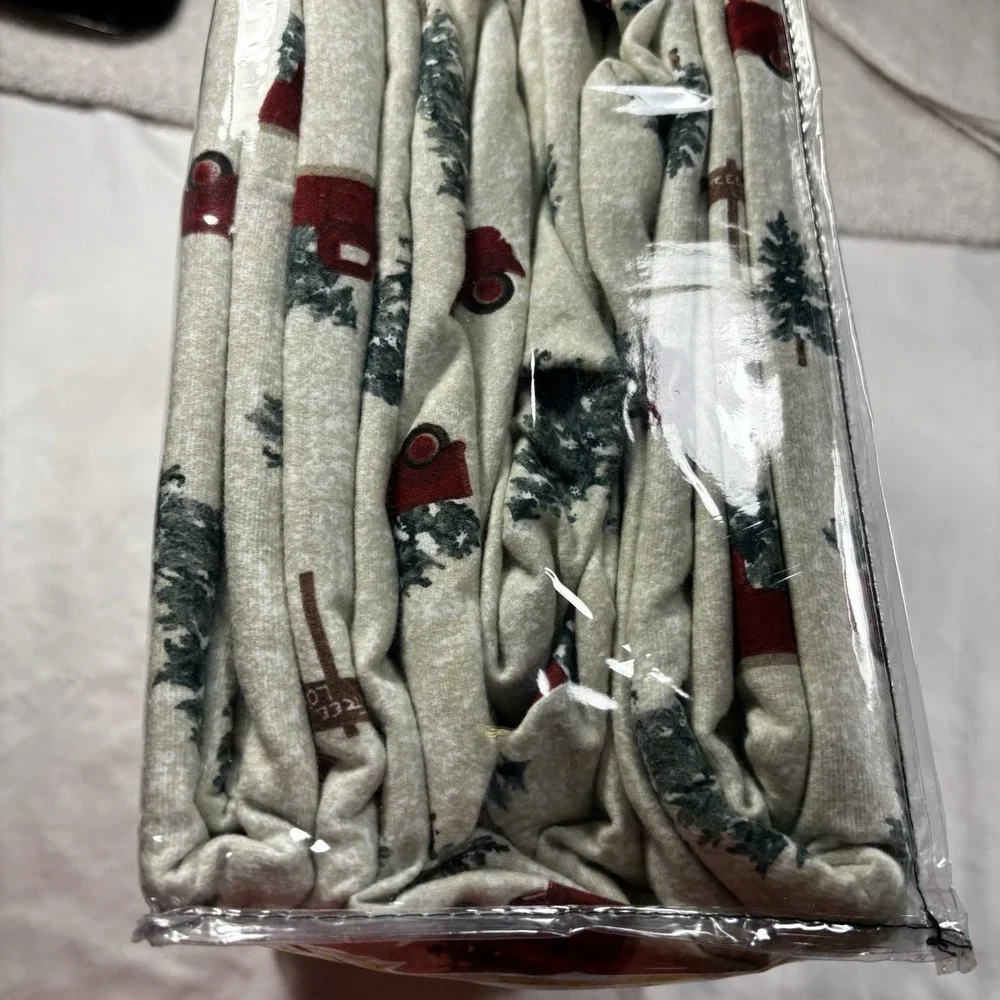 Twin Heavyweight Flannel 3P Sheet Set-Farmhouse Trucks-100%Cotton-Cuddl Duds*NEW